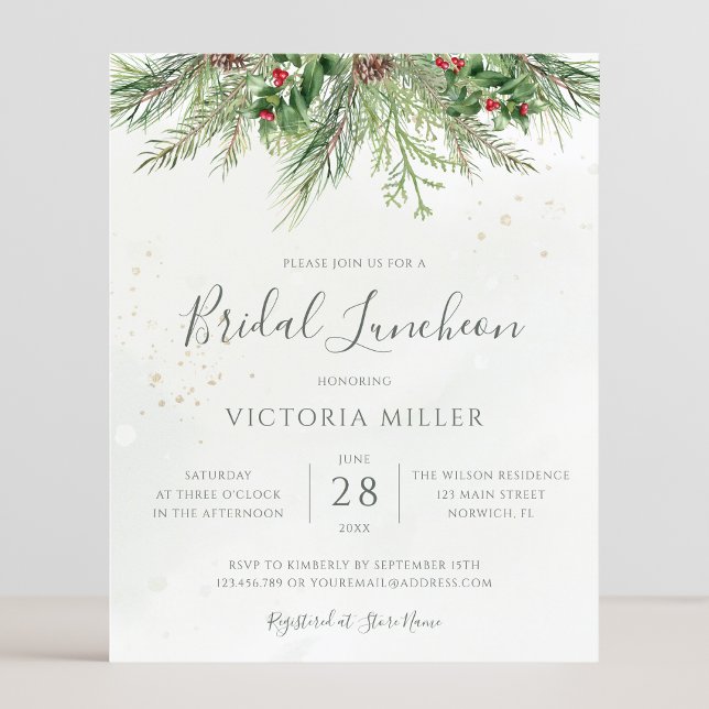 Budget Rustic Winter Greenery Möhippa Luncheon (Skapare uppladdad)