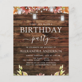 Budget Rustic Wood Autumn Sunwers Birthday