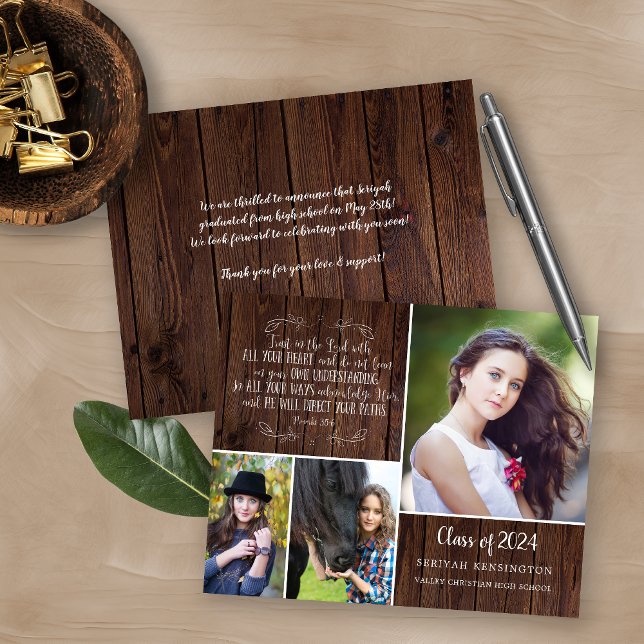 Budget Rustic Wood Christian Studenten Proverbs 3 (Skapare uppladdad)