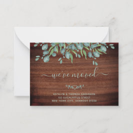 Budget Rustic Wood Eucalyptus Flytta Notification Anteckningskort