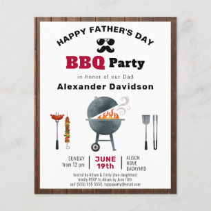BUDGET Rustic Wood Fars dag BBQ-inbjudan