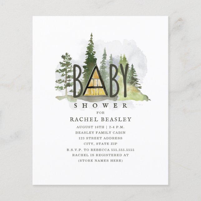 Budget Rustic Woodland Cabin Baby Shower (Framsida)