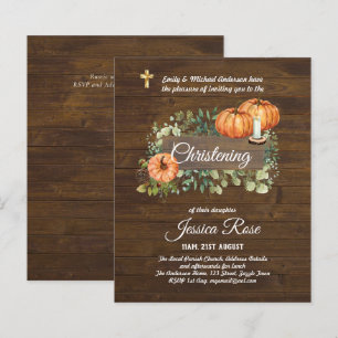 BUDGET Rustic Woodland Christening Inbjudan Baptis