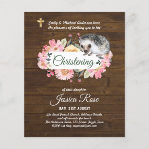 BUDGET Rustic Woodland Christening Inbjudan Baptis