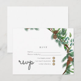 Budget Rustic Woodland OSA Bröllop Inbjudan Vykort
