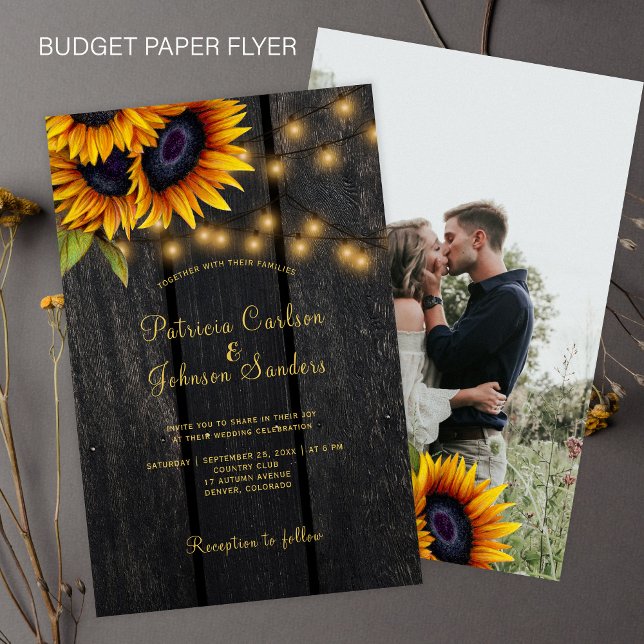 Budget Rustig blommigt Res PHOTO-bröllopsinbjudan Flygblad (Skapare uppladdad)