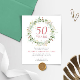 Budget Rustik 50-års bröllopsjubileums inbjudan