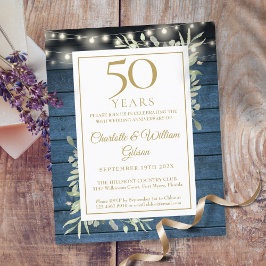 Budget Rustik 50-årsjubileum Grönska Inbjudan