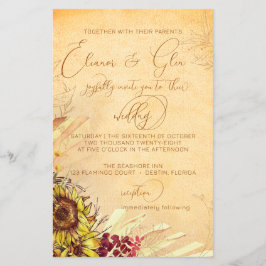 Budget Rustik Boho Solrosbröllop