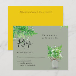 BUDGET Rustik Grönska Svar RSVP Ormbunke Blad