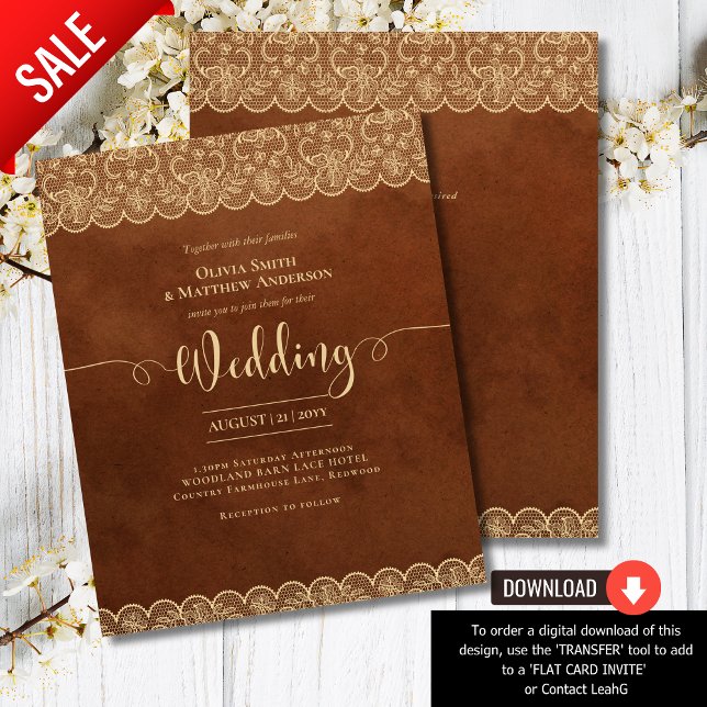 BUDGET Rustik Guldspets Lada Bondgård Bröllop (Skapare uppladdad)