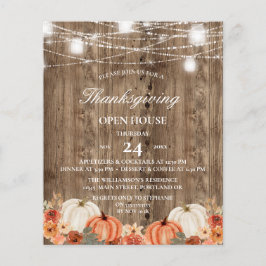 Budget Rustik Trä Blommig Thanksgiving Öppet Hus