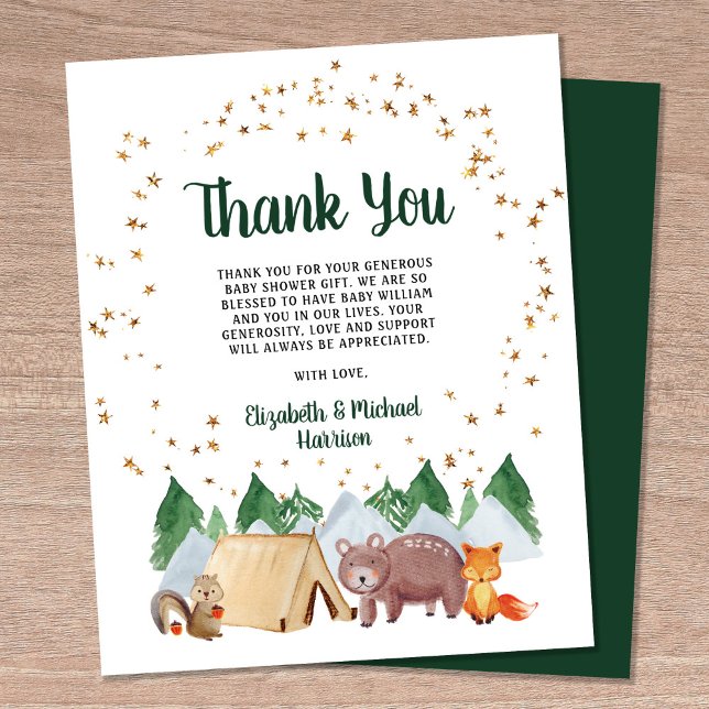 Budget Rustik Träskbabydopp Tackkort (Skapare uppladdad)