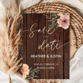 Budget Rustika Skript Strängljus & Spets Bröllop Spara Datumet