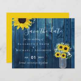 BUDGET Rustika Solrosor Bröllop Spara Datum