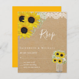 BUDGET Rustika Solrosor RSVP Bröllop