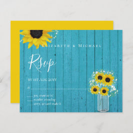 BUDGET Rustika Solrosor RSVP Bröllop