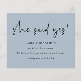 Budget sa hon ja Blue Förlovning Notification