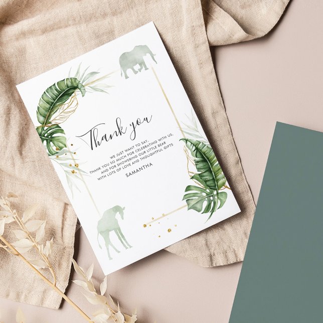 Budget Safari Animals Baby Shower - tackkort (Skapare uppladdad)