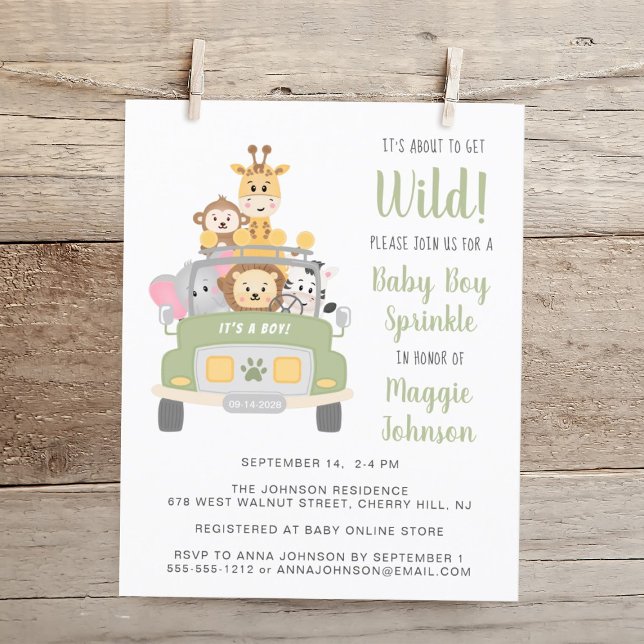 Budget Safari Baby Sprinkle-inbjudan (Skapare uppladdad)