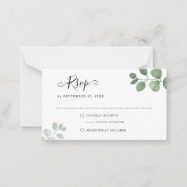 BUDGET Sage Eucalyptus Greenery OSA Bröllop Anteckningskort