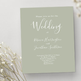 Budget Sage Green Modern Bröllop Svarsmall Invitat