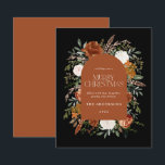 Budget Sage grön elegant botanisk båge<br><div class="desc">Budget Rustik akvarell blomster julkort design. Med vacker rost,  terrakotta,  svart och sage grön pampas gräs eucalyptus botanisk akvarell detaljer. Denna moderna högtidliga design kommer säkert att sätta stilen för din högtidssäsong</div>