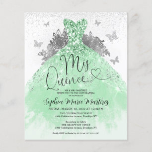 Budget Sage Grön Klänning Mis Quince Quinceañera