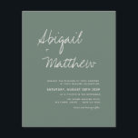 Budget Sage Grönt Boho enkel bröllopsinbjudan Flygblad<br><div class="desc">Budgetera Anpassa den här Boho Simple Elegant Sage Grönt and White Snyggt Call med ditt meddelande och information med ett elegant-foto på baksidan. Denna minimalistiska inbjudan omfattar handskrivet manustypografi med snyggt med ett modernt färg för den speciella Bröllopsdagen firande.</div>