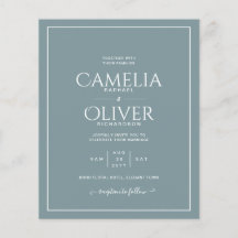 BUDGET Sage MONOCHROME Bröllop Flyer