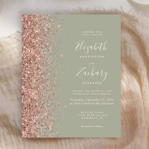 Budget Sälja Grön Rosa Guld Glitter Bröllop