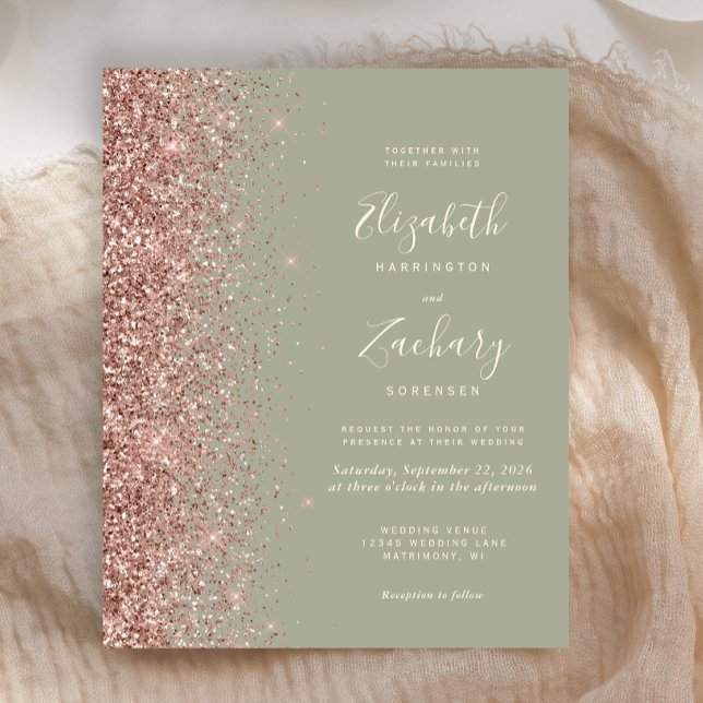 Budget Sälja Grön Rosa Guld Glitter Bröllop (Skapare uppladdad)