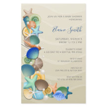 Budget Sandy Ocean Beach Baby Shower-inbjudningar
