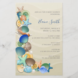 Budget Sandy Ocean Beach Baby Shower-inbjudningar