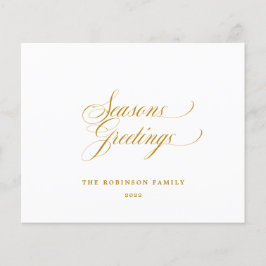 Budget Säsongs Hälsningar Guld Skript Typografi