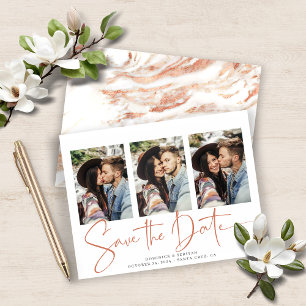BUDGET Save the Date Koppar Marmor Annonsering