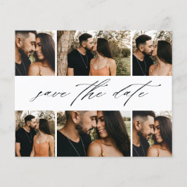 Budget Script Bröllopsfoto Collage Spara Datum Flygblad