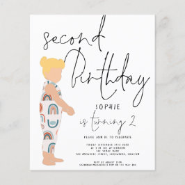 Budget Script Girl Blonde 2:a födelsedagsinbjudan