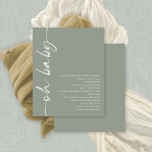 Budget Script Girl eller Boy Sage Oh Baby Shower