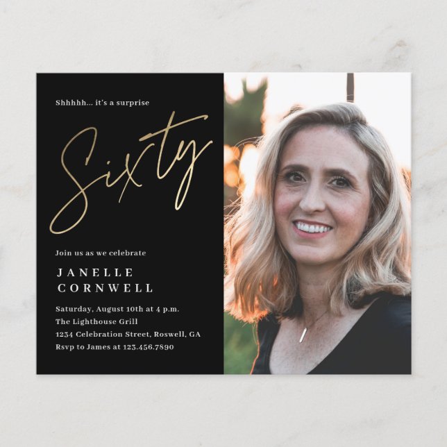 Budget Script Svart Guld 60-årsfirande (Framsida)