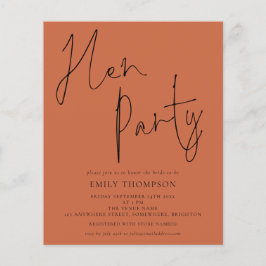 Budget Script Terracotta Hen Party-inbjudan