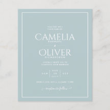 BUDGET Sea Glass MONOCHROME Bröllop Flyer