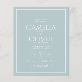 BUDGET Sea Glass MONOCHROME Bröllop Flyer