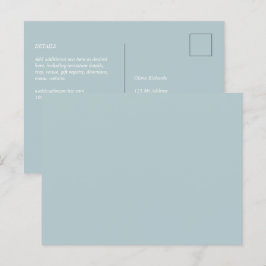 BUDGET Sea Glass Sage Grönt Monochrome Bröllop Vykort