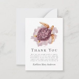 BUDGET Sea Turtle Sympathy Funeral Tack Anteckningskort