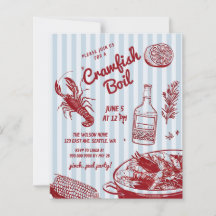 Budget Seafood Kräftor Boil Party Inbjudan