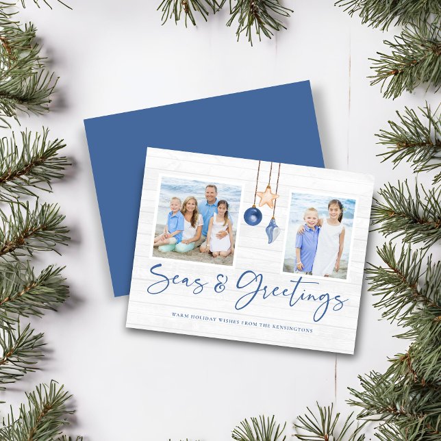 Budget Seas och Hälsning Kustjö jul (Budget Seas and Greetings Coastal Wood Christmas Card)