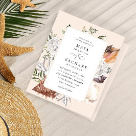 Budget Seashells & White Blommigt Bröllop - Beige