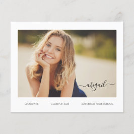 BUDGET - Senior Photo Grad-meddelandekort