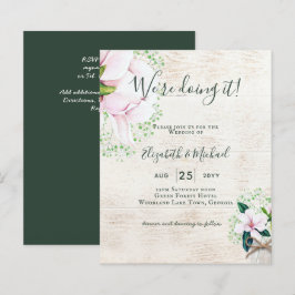 BUDGET Shabby Rosa Magnolia Chic Bröllbjudan
